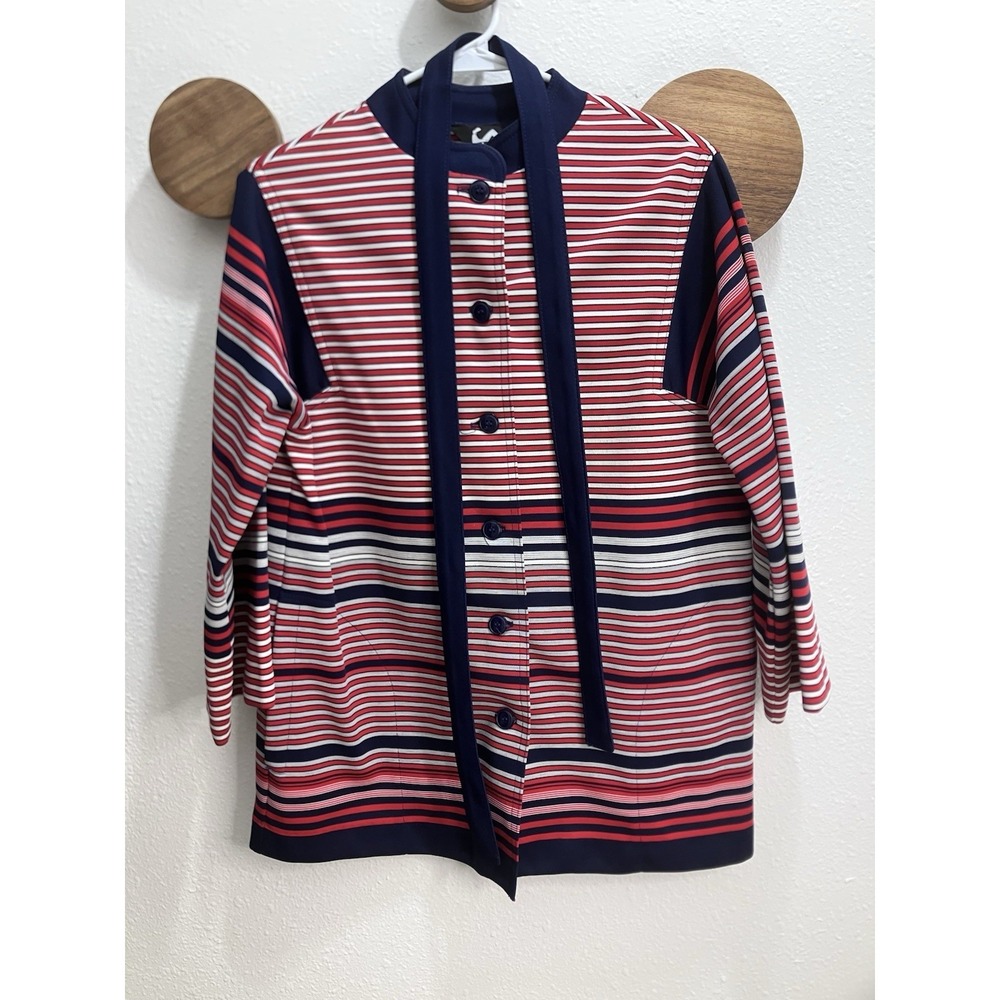 VTG Jack Winter Cardigan Women's M Patriotic USA America Buttons Red White Blue